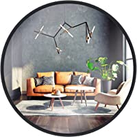 Gold &amp- Chrome Espejo de Pared- Redondo- con Marco de Aluminio | Marco del Espejo con Recubrimiento electrostático de 2…